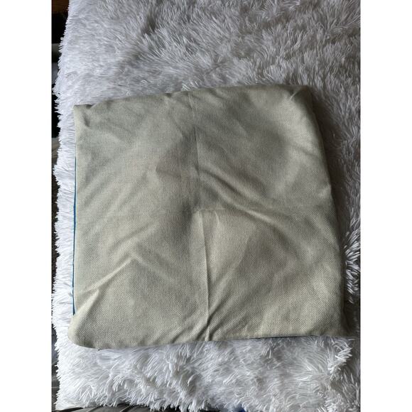 Snowman Christmas Pillow Cover | Blue Holiday Throw Cushion Case | 18x18 Modern - Picture 2 of 2